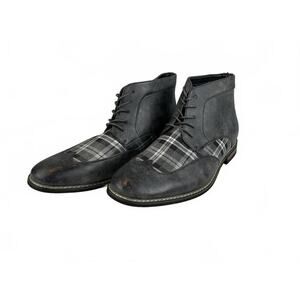 Enzo Black Plaid-Boots for Men Julian Style